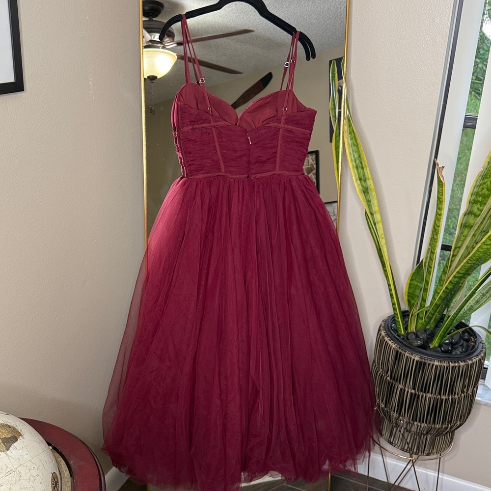 HOUSE OF CB 'Countess' Cabernet Tulle Midi Dress NWOT - Picture 5 of 7